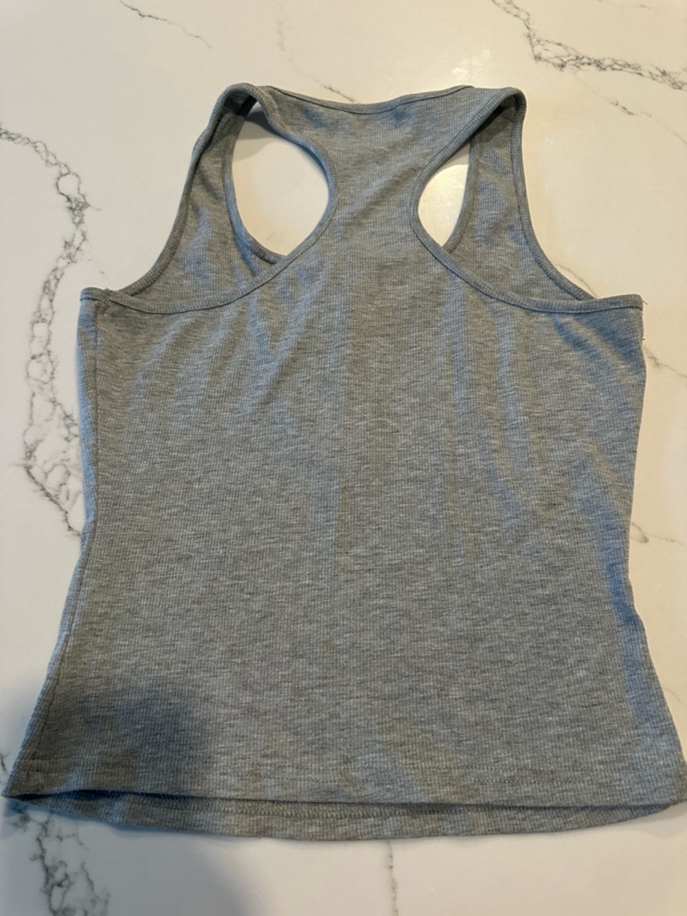 SHEIN Light Gray Ribbed Racerback Henley Tank - Picture 4 of 4